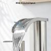imagegotonovo Waterfall 8 inch Widespread Bathroom Faucet Set Bathroom Sink Faucet 3 Hole 2 Handle Vanity Lavatory Deck Mount with Pop Up Drain and Water Supply Lines Round Body Matte Black ampamp Brushed GoldBrushed Nickel