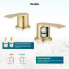 imagegotonovo Waterfall 8 inch Widespread Bathroom Faucet Set Bathroom Sink Faucet 3 Hole 2 Handle Vanity Lavatory Deck Mount with Pop Up Drain and Water Supply Lines Round Body Matte Black ampamp Brushed GoldBrushed Gold