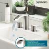imagegotonovo Waterfall 8 inch Widespread Bathroom Faucet Set Bathroom Sink Faucet 3 Hole 2 Handle Vanity Lavatory Deck Mount with Pop Up Drain and Water Supply Lines Round Body Matte Black ampamp Brushed GoldBrushed Nickel