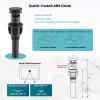 imagegotonovo Waterfall 8 inch Widespread Bathroom Faucet Set Bathroom Sink Faucet 3 Hole 2 Handle Vanity Lavatory Deck Mount with Pop Up Drain and Water Supply Lines Round Body Matte Black ampamp Brushed GoldBrushed Gold and Black