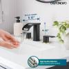 imagegotonovo Waterfall 8 inch Widespread Bathroom Faucet Set Bathroom Sink Faucet 3 Hole 2 Handle Vanity Lavatory Deck Mount with Pop Up Drain and Water Supply Lines Round Body Matte Black ampamp Brushed GoldMatte Black  Brushed Gold