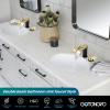 imagegotonovo Waterfall 8 inch Widespread Bathroom Faucet Set Bathroom Sink Faucet 3 Hole 2 Handle Vanity Lavatory Deck Mount with Pop Up Drain and Water Supply Lines Round Body Matte Black ampamp Brushed GoldGold and Matte Black