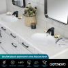 imagegotonovo Waterfall 8 inch Widespread Bathroom Faucet Set Bathroom Sink Faucet 3 Hole 2 Handle Vanity Lavatory Deck Mount with Pop Up Drain and Water Supply Lines Round Body Matte Black ampamp Brushed GoldBrushed Gold and Black