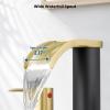imagegotonovo Waterfall 8 inch Widespread Bathroom Faucet Set Bathroom Sink Faucet 3 Hole 2 Handle Vanity Lavatory Deck Mount with Pop Up Drain and Water Supply Lines Round Body Matte Black ampamp Brushed GoldGold and Matte Black