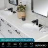 imagegotonovo Waterfall 8 inch Widespread Bathroom Faucet Set Bathroom Sink Faucet 3 Hole 2 Handle Vanity Lavatory Deck Mount with Pop Up Drain and Water Supply Lines Round Body Matte Black ampamp Brushed GoldMatte Black