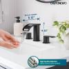 imagegotonovo Waterfall 8 inch Widespread Bathroom Faucet Set Bathroom Sink Faucet 3 Hole 2 Handle Vanity Lavatory Deck Mount with Pop Up Drain and Water Supply Lines Round Body Matte Black ampamp Brushed GoldMatte Black