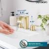 imagegotonovo Waterfall 8 inch Widespread Bathroom Faucet Set Bathroom Sink Faucet 3 Hole 2 Handle Vanity Lavatory Deck Mount with Pop Up Drain and Water Supply Lines Round Body Matte Black ampamp Brushed GoldBrushed Gold