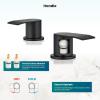 imagegotonovo Waterfall 8 inch Widespread Bathroom Faucet Set Bathroom Sink Faucet 3 Hole 2 Handle Vanity Lavatory Deck Mount with Pop Up Drain and Water Supply Lines Round Body Matte Black ampamp Brushed GoldMatte Black