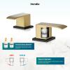 imagegotonovo Waterfall 8 inch Widespread Bathroom Faucet Set Bathroom Sink Faucet 3 Hole 2 Handle Vanity Lavatory Deck Mount with Pop Up Drain and Water Supply Lines Round Body Matte Black ampamp Brushed GoldBrushed Gold and Black