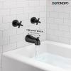 imagegotonovo 2 Handle Tub Shower Faucet Set Bathtub and Shower Faucet Combo Dual Shower Head and Handle Set Tub Shower Trim Kit Shower System with Tub Spout Wall Mount Matte Black