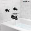 imagegotonovo 2 Handles Tub Shower Faucet SetBathtub Faucet Set with 6 Modes Handheld Spray Shower System with Tub SpoutShower Head and Handle Set Shower Fixture Wall Mount Matte BlackMatte Black