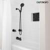 imagegotonovo 2 Handles Tub Shower Faucet SetBathtub Faucet Set with 6 Modes Handheld Spray Shower System with Tub SpoutShower Head and Handle Set Shower Fixture Wall Mount Matte BlackMatte Black