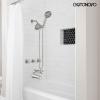 imagegotonovo 3 Handle Tub Shower Faucet Set Dual Shower Head and Handle Set Bathtub and Shower Faucet ComboShower System with Tub SpoutWall Mount Tub Shower Trim Kit Brushed NickelBrushed Nickel