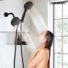 imagegotonovo 3 Handle Tub Shower Faucet Set Dual Shower Head and Handle Set Bathtub and Shower Faucet ComboShower System with Tub SpoutWall Mount Tub Shower Trim Kit Brushed NickelMatte Black