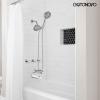 imagegotonovo 3 Handle Tub Shower Faucet Set Dual Shower Head and Handle Set Bathtub and Shower Faucet ComboShower System with Tub SpoutWall Mount Tub Shower Trim Kit Brushed NickelPolished Chrome