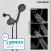 imagegotonovo 3 Handle Tub Shower Faucet Set Dual Shower Head and Handle Set Bathtub and Shower Faucet ComboShower System with Tub SpoutWall Mount Tub Shower Trim Kit Brushed NickelMatte Black