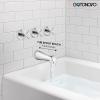 imagegotonovo 3 Handle Tub Shower Faucet Set Tub and Shower Faucet ComboBathtub Faucet Set with 6 Settings Shower Head and Waterfall Tub Spout Tub and Shower Trim Kit Tub Shower Fixture Matte BlackPolished Chrome