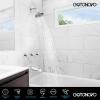 imagegotonovo 3 Handle Tub Shower Faucet Set Tub and Shower Faucet ComboBathtub Faucet Set with 6 Settings Shower Head and Waterfall Tub Spout Tub and Shower Trim Kit Tub Shower Fixture Matte BlackPolished Chrome