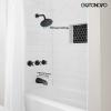 imagegotonovo 3 Handle Tub Shower Faucet Set Tub and Shower Faucet ComboBathtub Faucet Set with 6 Settings Shower Head and Waterfall Tub Spout Tub and Shower Trim Kit Tub Shower Fixture Matte BlackMatte Black