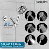 imagegotonovo 3 Handle Tub Shower Faucet SetShower System with Tub SpoutShower Head and Handle Set with 6 Settings Handheld Spray Tub and Shower Faucet Combo Wall Mount Tub Shower Fixture Polished ChromePolished Chrome