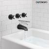 imagegotonovo 3 Handle Tub Shower Faucet SetShower System with Tub SpoutShower Head and Handle Set with 6 Settings Handheld Spray Tub and Shower Faucet Combo Wall Mount Tub Shower Fixture Polished ChromeMatte Black