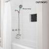 imagegotonovo 3 Handle Tub Shower Faucet SetShower System with Tub SpoutShower Head and Handle Set with 6 Settings Handheld Spray Tub and Shower Faucet Combo Wall Mount Tub Shower Fixture Polished ChromeBrushed Nickel