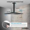 imagegotonovo Bathroom Rain Shower Combo Set Ceiling Mount with Handheld Spray High Pressure Luxury Mixer Trim Kit with Roughin Valve 2 Function 12 inch Shower Head Matte BlackMatte Black
