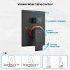imagegotonovo Bathroom Rain Shower Combo Set Ceiling Mount with Handheld Spray High Pressure Luxury Mixer Trim Kit with Roughin Valve 2 Function 12 inch Shower Head Matte BlackMatte Black