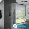 imagegotonovo Bathroom Rain Shower Combo Set Ceiling Mount with Handheld Spray High Pressure Luxury Mixer Trim Kit with Roughin Valve 2 Function 12 inch Shower Head Matte BlackMatte Black