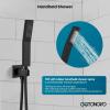 imagegotonovo Bathroom Rain Shower Combo Set Ceiling Mount with Handheld Spray High Pressure Luxury Mixer Trim Kit with Roughin Valve 2 Function 12 inch Shower Head Matte BlackMatte Black