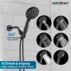 imagegotonovo Bathroom Shower Head Kit High Pressure Combo System Shower Faucet 6 Modes ABS Handheld Spray Shower Trim Kit Valve Included Shower Head and Handle Set Brushed GoldOil Rubbed Bronze