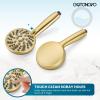 imagegotonovo Bathroom Shower Head Kit High Pressure Combo System Shower Faucet 6 Modes ABS Handheld Spray Shower Trim Kit Valve Included Shower Head and Handle Set Brushed GoldBrushed Gold