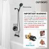 imagegotonovo Bathroom Shower Head Kit High Pressure Combo System Shower Faucet 6 Modes ABS Handheld Spray Shower Trim Kit Valve Included Shower Head and Handle Set Brushed GoldOil Rubbed Bronze