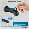 imagegotonovo Bathroom Shower Head Kit High Pressure Combo System Shower Faucet 6 Modes ABS Handheld Spray Shower Trim Kit Valve Included Shower Head and Handle Set Brushed GoldMatte Black