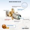 imagegotonovo Bathroom Shower Head Kit High Pressure Combo System Shower Faucet 6 Modes ABS Handheld Spray Shower Trim Kit Valve Included Shower Head and Handle Set Brushed GoldBrushed Nickel