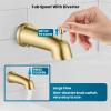 imagegotonovo Bathroom Shower Head Kit High Pressure Combo System Shower Faucet 6 Modes ABS Handheld Spray Shower Trim Kit Valve Included Shower Head and Handle Set Brushed GoldBrushed Gold