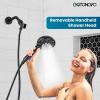 imagegotonovo Bathroom Shower Head Kit High Pressure Combo System Shower Faucet 6 Modes ABS Handheld Spray Shower Trim Kit Valve Included Shower Head and Handle Set Brushed GoldOil Rubbed Bronze