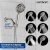 imagegotonovo Bathroom Shower Head Kit High Pressure Combo System Shower Faucet 6 Modes ABS Handheld Spray Shower Trim Kit Valve Included Shower Head and Handle Set Brushed GoldBrushed Nickel
