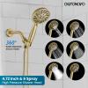 imagegotonovo SingleHandle Shower Faucet Set Shower Kit with Valve Shower Head and Handle Set Shower Trim Kit with 6 Modes ABS Handheld Shower Fixtures Shower Valve and Trim Kit Brushed GoldBrushed Gold