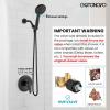 imagegotonovo SingleHandle Shower Faucet Set Shower Kit with Valve Shower Head and Handle Set Shower Trim Kit with 6 Modes ABS Handheld Shower Fixtures Shower Valve and Trim Kit Brushed GoldMatte Black