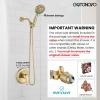 imagegotonovo SingleHandle Shower Faucet Set Shower Kit with Valve Shower Head and Handle Set Shower Trim Kit with 6 Modes ABS Handheld Shower Fixtures Shower Valve and Trim Kit Brushed GoldBrushed Gold