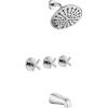 imagegotonovo 3 Handle Tub Shower Faucet Set Tub and Shower Faucet ComboBathtub Faucet Set with 6 Settings Shower Head and Waterfall Tub Spout Tub and Shower Trim Kit Tub Shower Fixture Matte BlackPolished Chrome