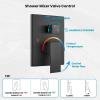 imagegotonovo Bathroom Shower Faucet Set with Slide Bar 12 inch Rainfall Shower Head with Handheld Spray Combo Shower Trim Kit Shower System Roughin Valve Included Wall Mounted Matte BlackMatte Black