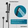 imagegotonovo Bathroom Shower Faucet Set with Slide Bar 12 inch Rainfall Shower Head with Handheld Spray Combo Shower Trim Kit Shower System Roughin Valve Included Wall Mounted Matte BlackMatte Black