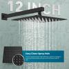 imagegotonovo Bathroom Shower Faucet Set with Slide Bar 12 inch Rainfall Shower Head with Handheld Spray Combo Shower Trim Kit Shower System Roughin Valve Included Wall Mounted Matte BlackMatte Black
