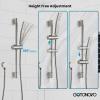 imagegotonovo Bathroom Shower Faucet Set with Slide Bar 12 inch Rainfall Shower Head with Handheld Spray Combo Shower Trim Kit Shower System Roughin Valve Included Wall Mounted Matte BlackBrushed Nickel
