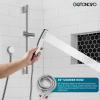 imagegotonovo Bathroom Shower Faucet Set with Slide Bar 12 inch Rainfall Shower Head with Handheld Spray Combo Shower Trim Kit Shower System Roughin Valve Included Wall Mounted Matte BlackPolished Chrome