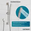 imagegotonovo Bathroom Shower Faucet Set with Slide Bar 12 inch Rainfall Shower Head with Handheld Spray Combo Shower Trim Kit Shower System Roughin Valve Included Wall Mounted Matte BlackBrushed Nickel