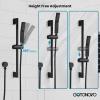 imagegotonovo Bathroom Shower Faucet Set with Slide Bar 12 inch Rainfall Shower Head with Handheld Spray Combo Shower Trim Kit Shower System Roughin Valve Included Wall Mounted Matte BlackMatte Black