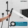 imagegotonovo Bathroom Shower Faucet Set with Slide Bar 12 inch Rainfall Shower Head with Handheld Spray Combo Shower Trim Kit Shower System Roughin Valve Included Wall Mounted Matte BlackMatte Black